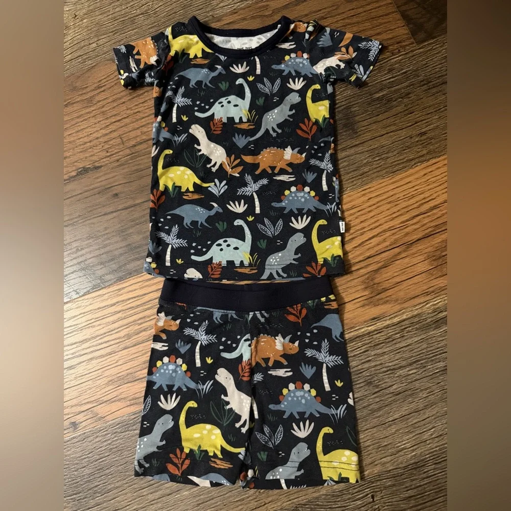 Little Sleepies Jurassic Jungle Two-Piece Pajama Set - Picture 3 of 8
